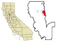 Peta California menunjukkan lokasi Yuba