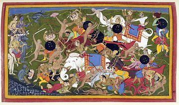 Lukisan Pertempuran di Alengka karya Sahibdin (1649–53).